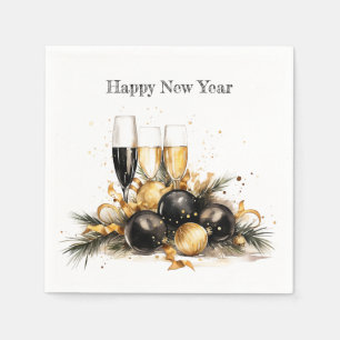 🍾 "Toast to New Begings" Neujahr in Neapel 🌟 Serviette