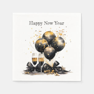 🍾 "Toast to New Begings" Neujahr in Neapel 🌟 Serviette
