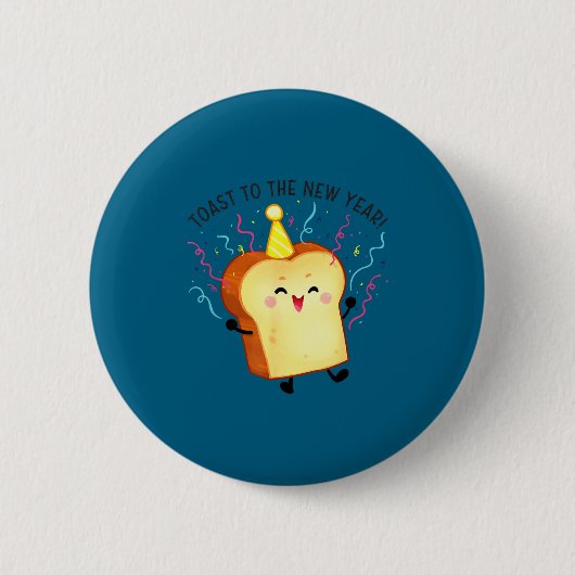 Toast To The New Year Pun Button (Vorderseite)