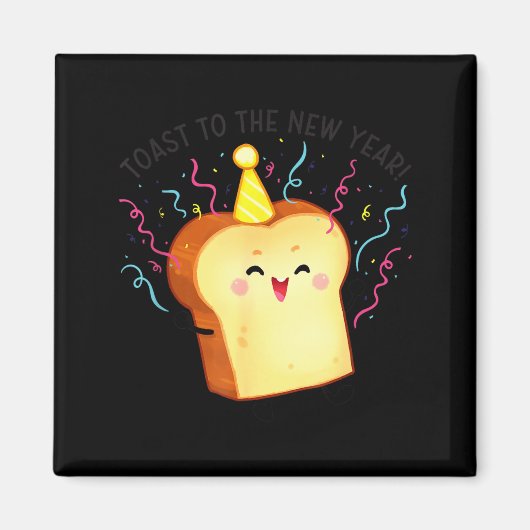 Toast To The New Year Pun Magnet (Vorne)
