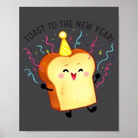 Toast To The New Year Pun Poster (Vorne)