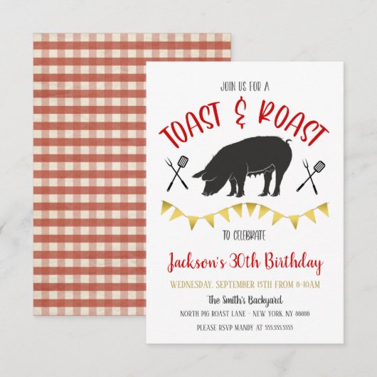 Toast und Party Einladung (Vorne/Hinten)