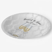 Toast und Ringe Party Pappteller (Schrägansicht)