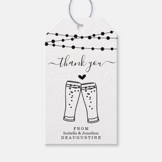 Toast Wedding Danke - Rustic Kraft Geschenkanhänger (Vorderseite)