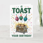 Toast your Birthday - Fun Celebration Karte (Vorderseite)
