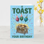 Toast your Birthday - Fun Celebration Karte (Gelbe Blume)
