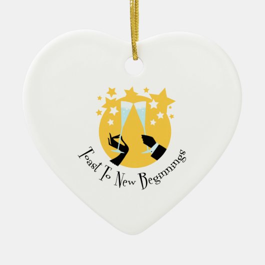 Toast zu den neuen Anfängen Keramikornament (Vorne)