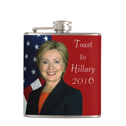Toast zu Hillary 2016 Flachmann (Vorderseite)