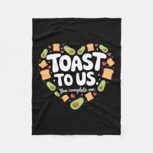 Toast zu uns Avocado und Toast Niedliche Valentine Fleecedecke