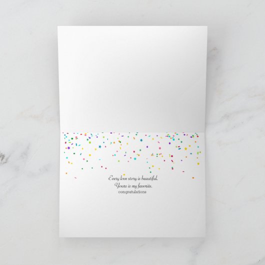 Toast zum 40. Jubiläum in Konfetti Karte (Innenseite)