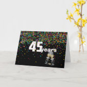 Toast zum 45. Jubiläum in Konfetti Karte (Gelbe Blume)