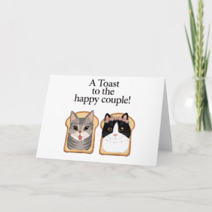 Toast zum glücklichen Paar lustige Katze Hochzeits Einladung