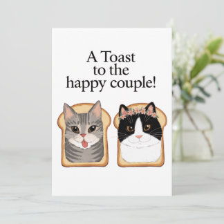 Toast zum glücklichen Paar lustige Katze Hochzeits Einladung