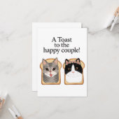 Toast zum glücklichen Paar lustige Katze Hochzeits Karte (Vorderseite/Rückseite Beispiel)