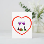 Toast zur Liebe Postkarte (Stehend Vorderseite)