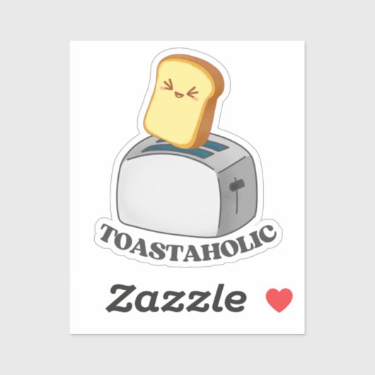 Toastaholic Toaster Niedlich Kawaii Toast Puck Sti Aufkleber (Blatt)