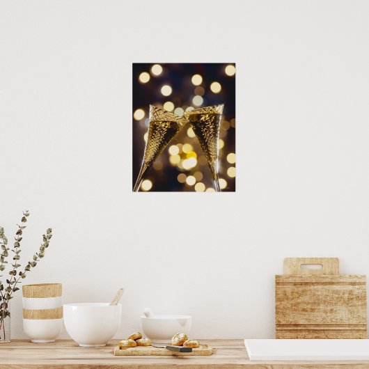 Toasted Champagner Flöte, nah Poster (Küche)