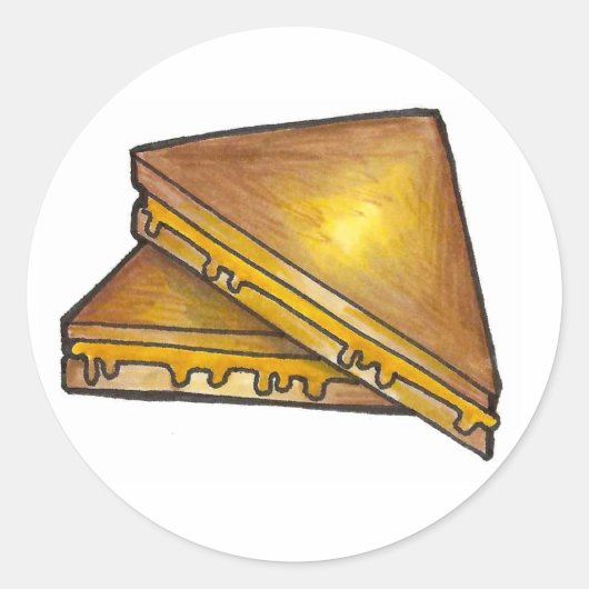 Toasted Cheddar Cheese Sandwich Lunchtime gegrillt Runder Aufkleber (Vorderseite)