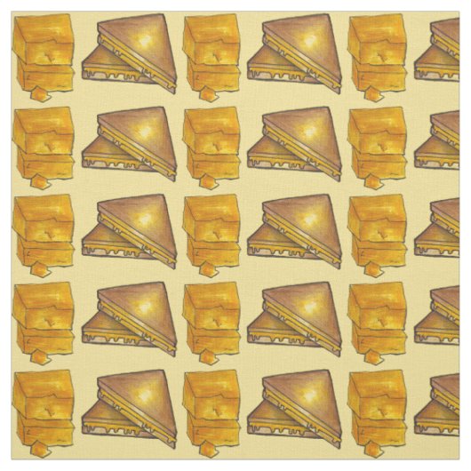 Toasted Cheddar Grilled Käse Sandwich Fabric Stoff (Muster)