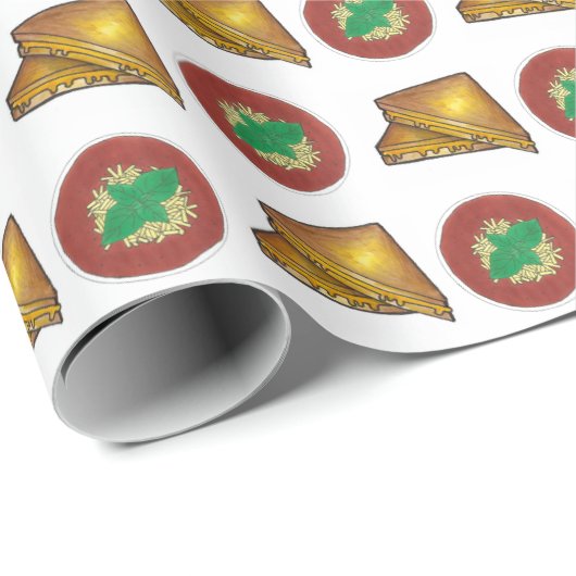 Toasted Cheese Sandwich Tomato Soup Lunch Geschenkpapier (Rolleneckpunkt)