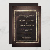 Toasted Espresso Mocha & Soft Gold Wedding Party Einladung (Vorne/Hinten)