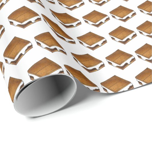 Toasted Marshmallow Campfire S'mores Smores Geschenkpapier (Rolleneckpunkt)