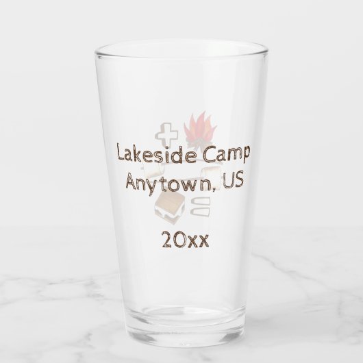 Toasted Marshmallow Campfire S'mores Summer Camp Glas (Rückseite)