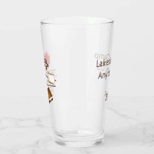 Toasted Marshmallow Campfire S'mores Summer Camp Glas (Links)