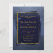 Toasted Navy & Deep Gold Wedding & Party Einladung (Vorderseite)