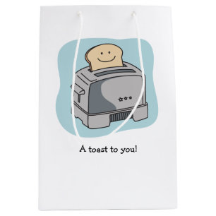 Toaster-Liebe-Geschenk-Tasche - Blau Mittlere Geschenktüte
