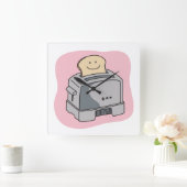 Toaster-Liebe-Küchen-Uhr Quadratische Wanduhr (Zuhause)