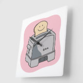 Toaster-Liebe-Küchen-Uhr Quadratische Wanduhr (Winkel)