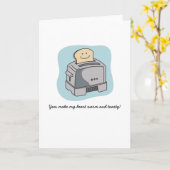 Toaster Love Greeting Card - Blue Karte (Gelbe Blume)