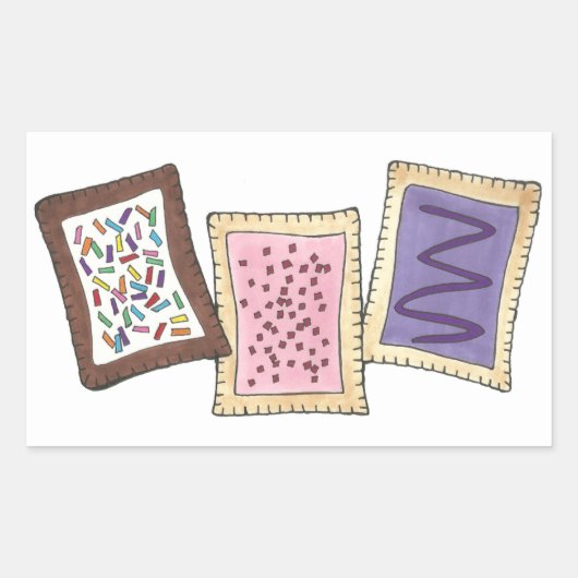 Toaster Pastry Baked Goods Pastries Frühstück Esse Rechteckiger Aufkleber (Vorderseite)