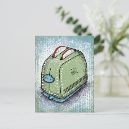 Toaster Postkarte (Stehend Vorderseite)