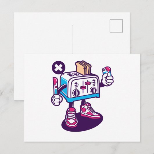 Toaster Postkarte (Vorne/Hinten)