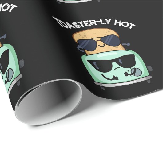 Toasterheiß Witziger Toaster Pun Dark BG Geschenkpapier (Rolleneckpunkt)