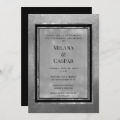 Toastes Silver Shimmer Jubiläum Party Einladung (Vorne/Hinten)