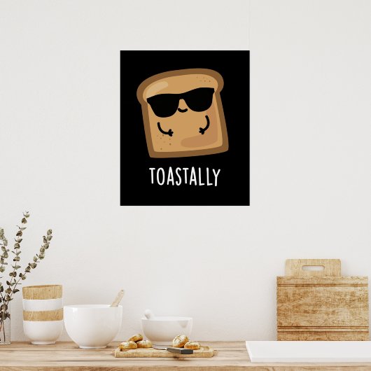 Toastfeuer Toast Brot Pun Dark BG Poster (Küche)