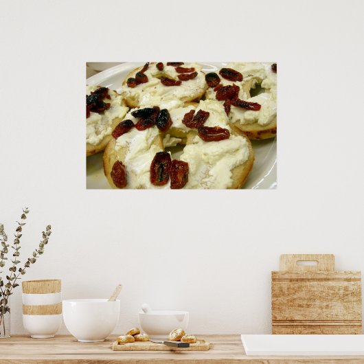 Toastgebäck mit Ziegenkäse Poster (Küche)