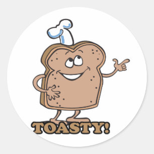 Toastiger glücklicher Brot toast Runder Aufkleber