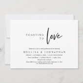 Toasting bis Liebe, Hochzeit Probe Abendessen Einladung (Vorderseite)
