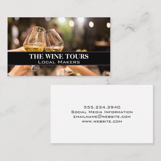 Toasting Glasses of Wine Visitenkarte (Vorne/Hinten)