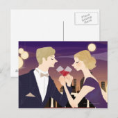 Toasting Glasses Postkarte (Vorne/Hinten)