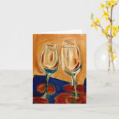 Toasting mit Four Wine Glasses Karte (Gelbe Blume)