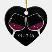 Toasting Roter Wein Keramik Ornament (Vorne)