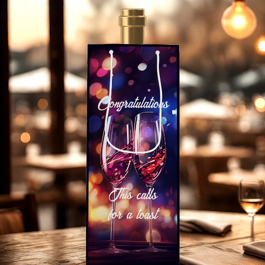 Toasting Wine Glass Herzlichen Glückwunsch Geschenktüte Für Weinflaschen