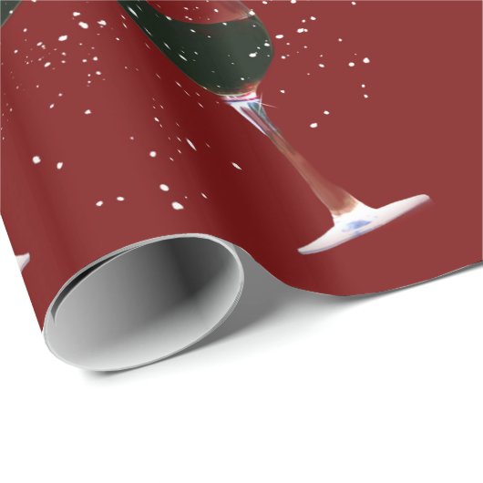 Toasting Wine Glasses Gift Wrap Geschenkpapier (Rolleneckpunkt)