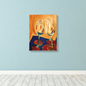 Toasting with Four Wine Glasses Leinwanddruck (Insitu (Holzboden))
