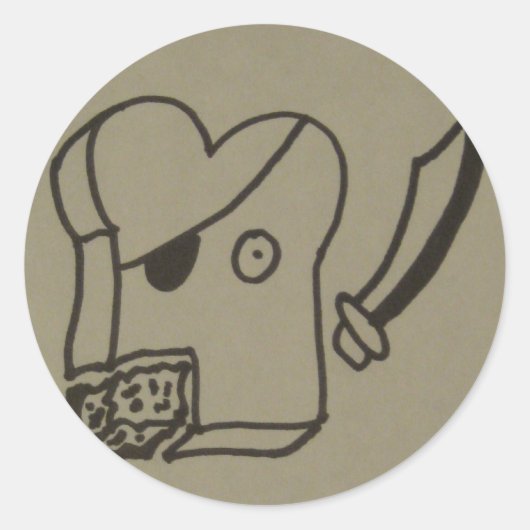 Toastpirat Runder Aufkleber (Vorderseite)